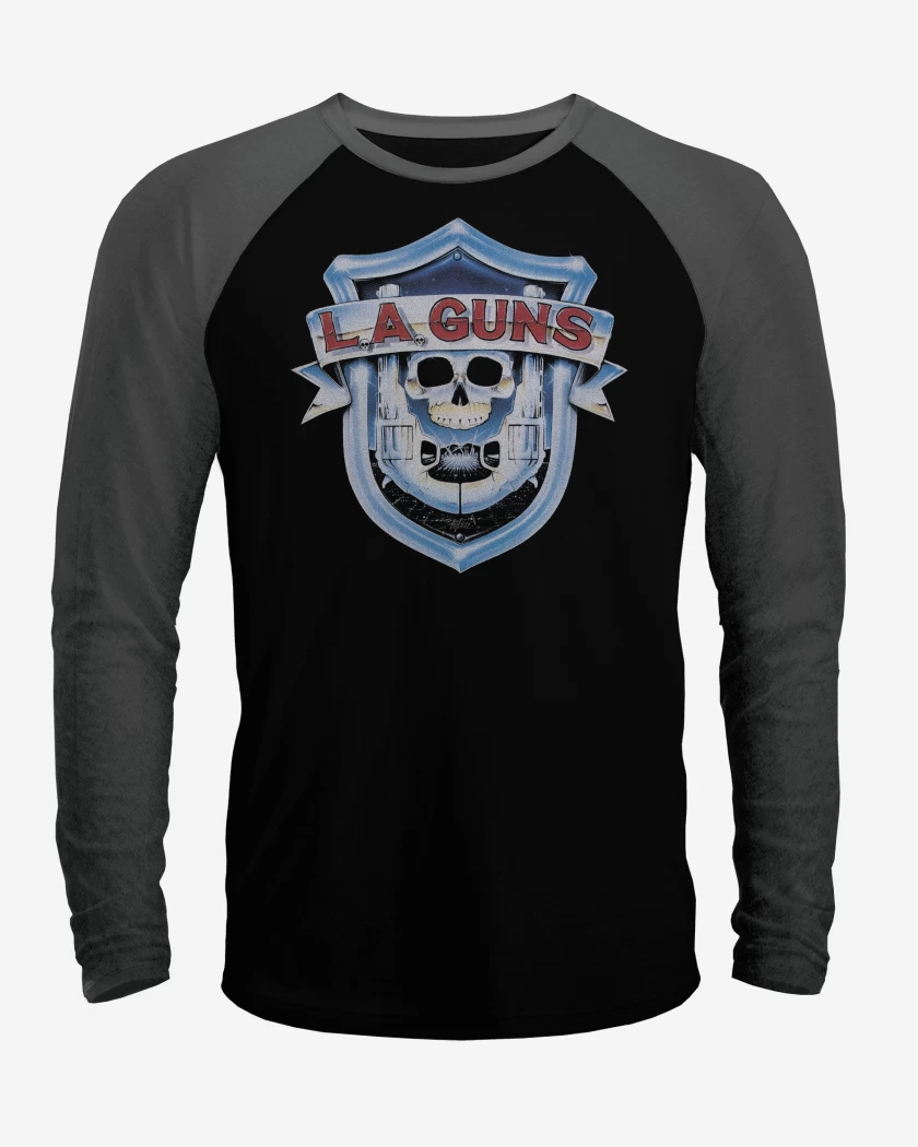 Polera Raglan Negro / Negro Heather de L A Guns