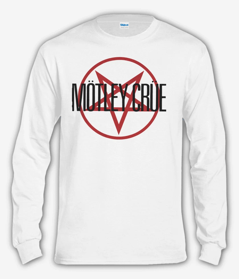 Polera manga larga Blanco de Motley Crue Logo