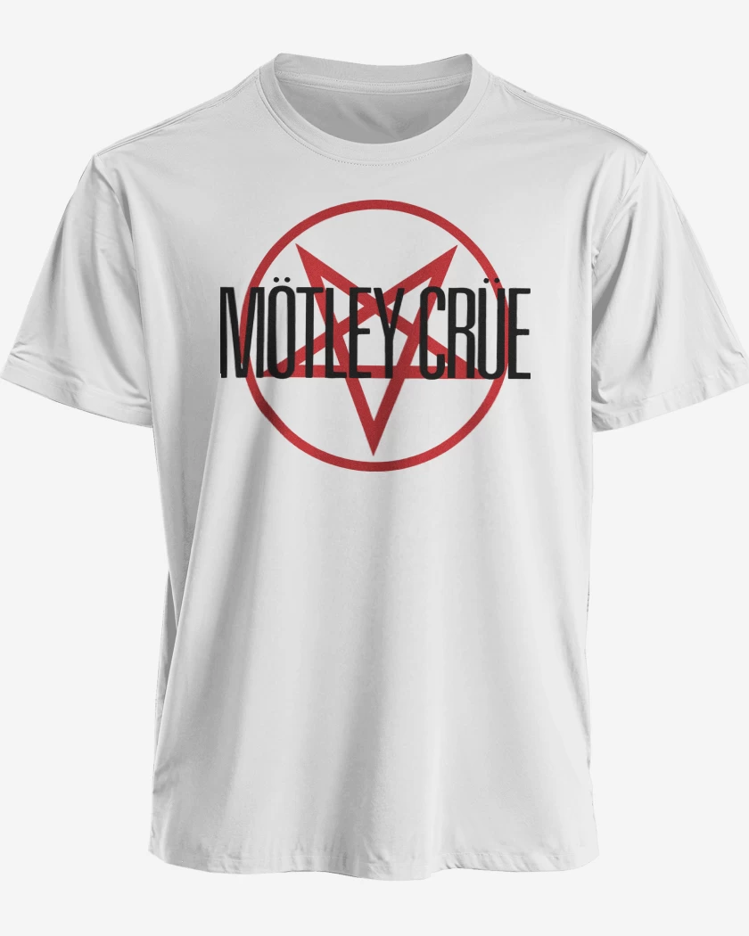 Polera premium Blanco de Motley Crue Logo