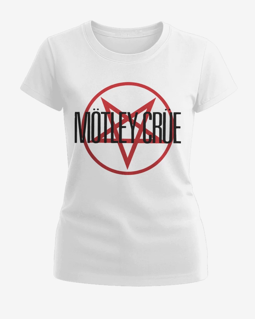 Polera de Mujer Blanco de Motley Crue Logo