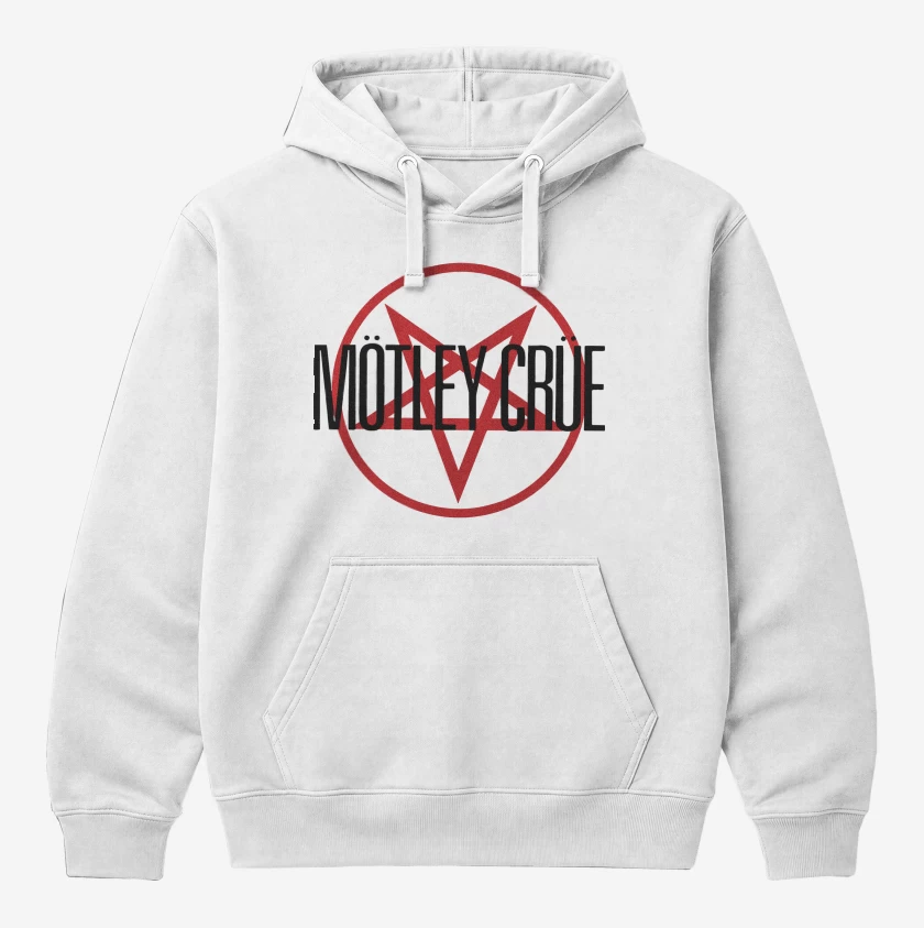 Polerón Canguro Blanco de Motley Crue Logo