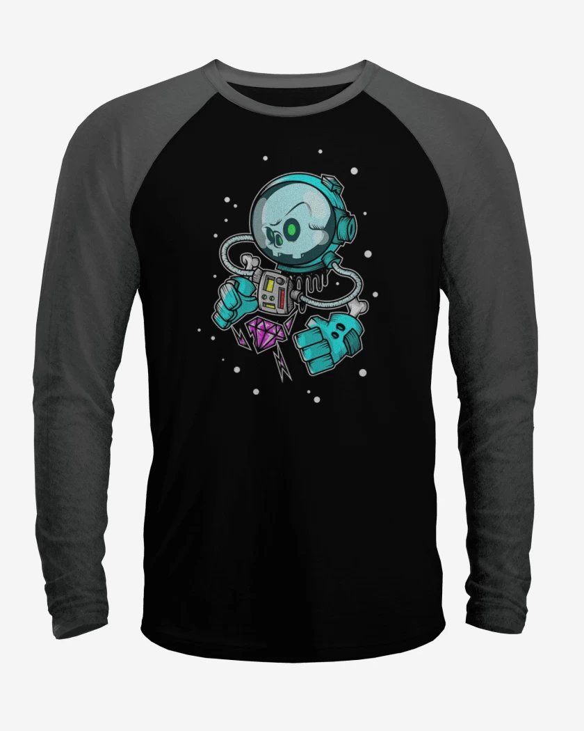 Polera Raglan Negro / Negro Heather de Dark doom