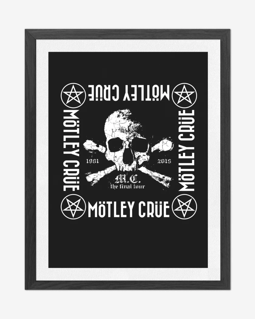 Cuadro decorativo Negro de Motley Crue Calavera