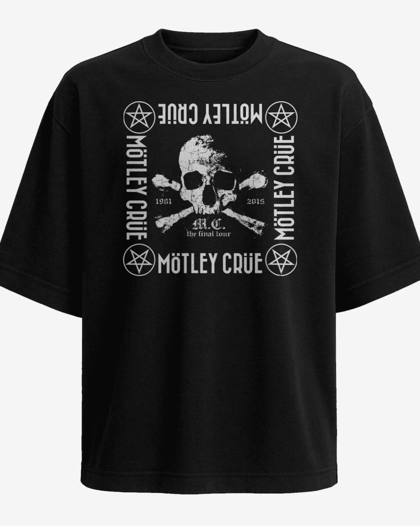 Polera Oversize Motley Crue Calavera