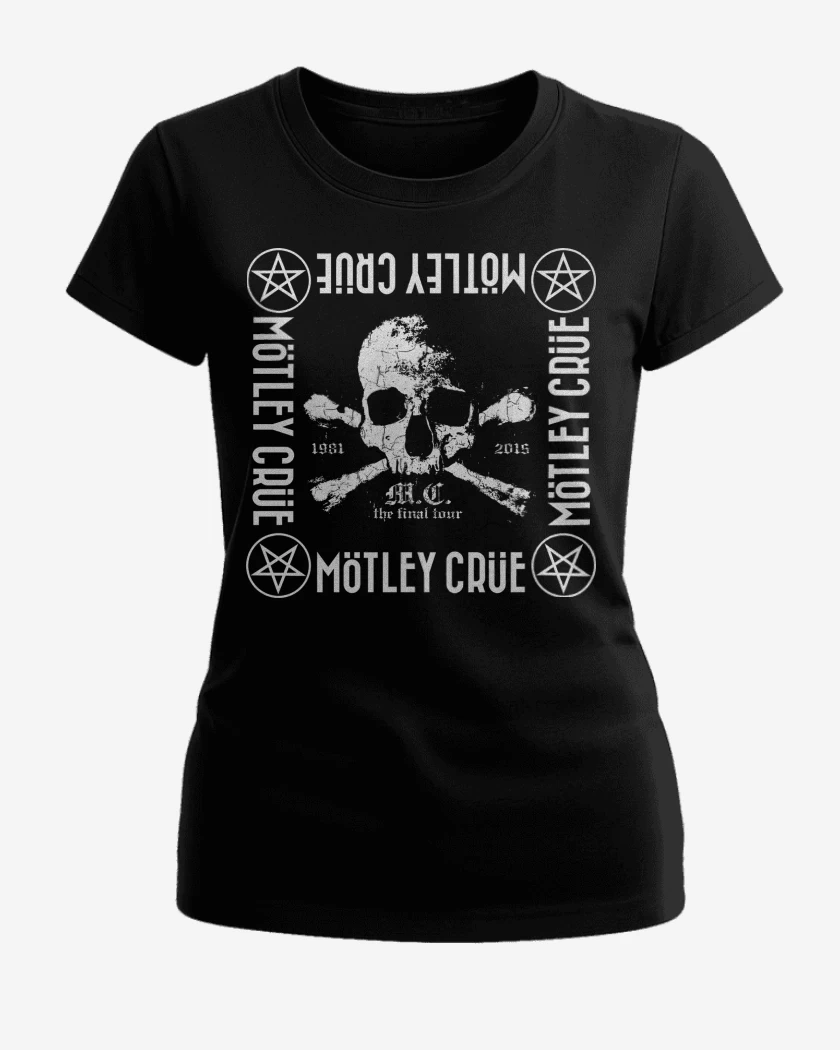 Polera de Mujer Negro de Motley Crue Calavera