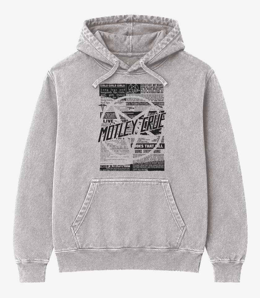 Poleron Canguro Acid Wash Gris Melange de Motley Crue News