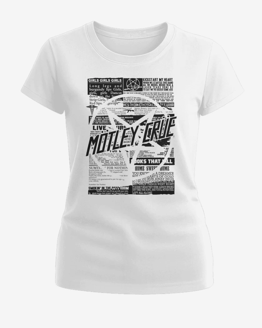 Polera de Mujer Blanco de Motley Crue News