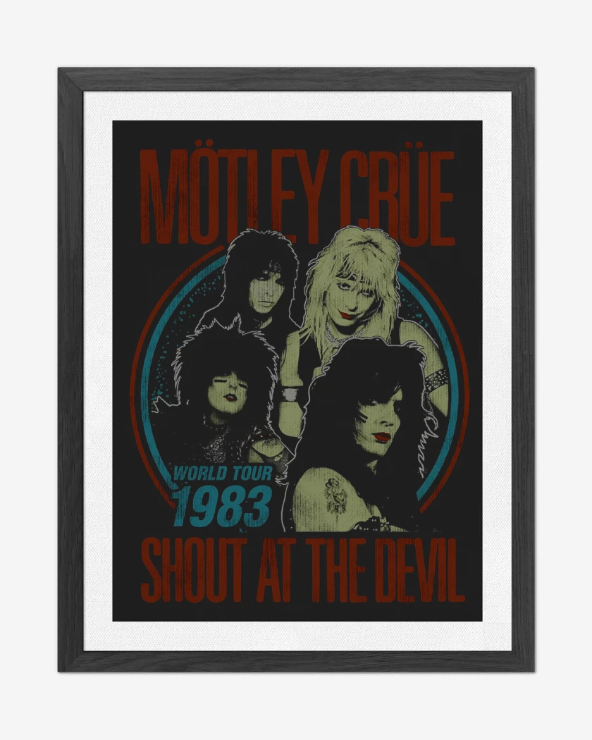 Cuadro decorativo Negro de Motley Crue World Tour 83