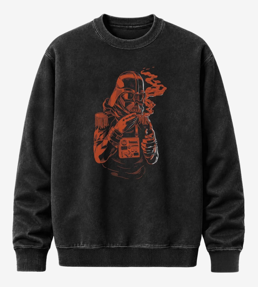 Poleron Polo Acid Wash Negro de Darth vader
