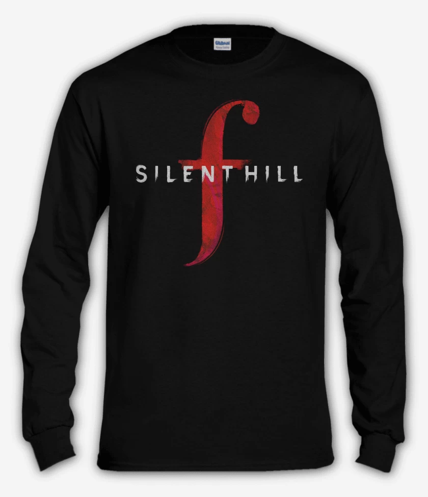 Polera manga larga Negro de Silent Hill F Logo