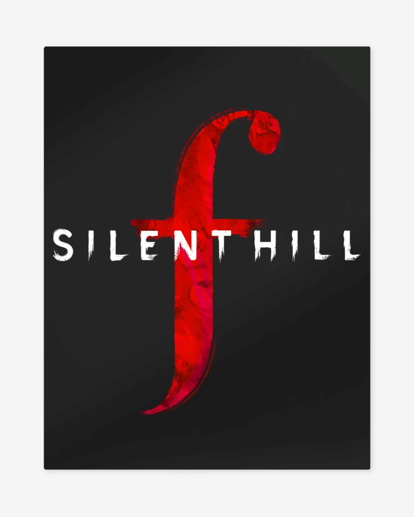 Print metalico Negro de Silent Hill F Logo