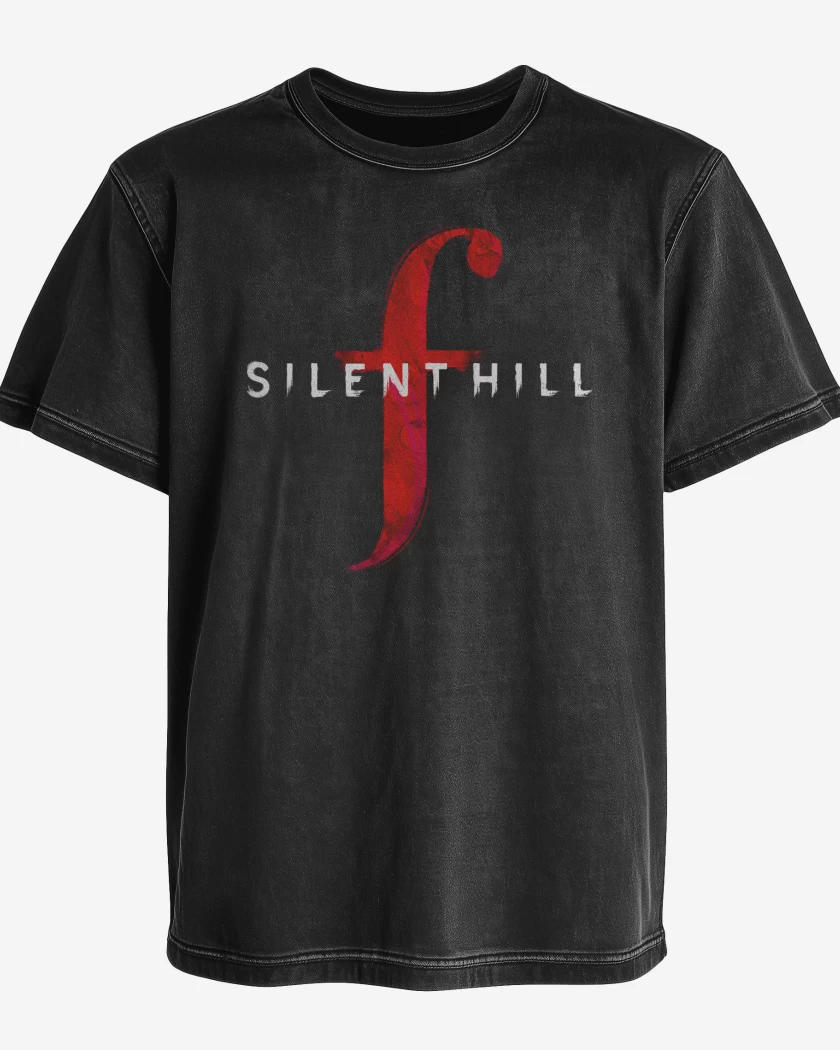 Polera desgastada Negro de Silent Hill F Logo
