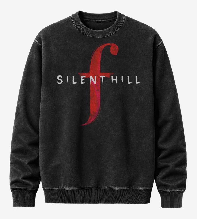 Poleron Polo Acid Wash Negro de Silent Hill F Logo
