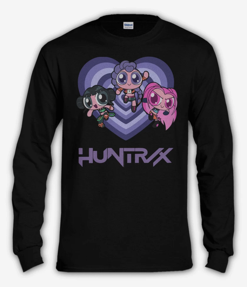 Polera manga larga Negro de Super Guerreras del Kpop