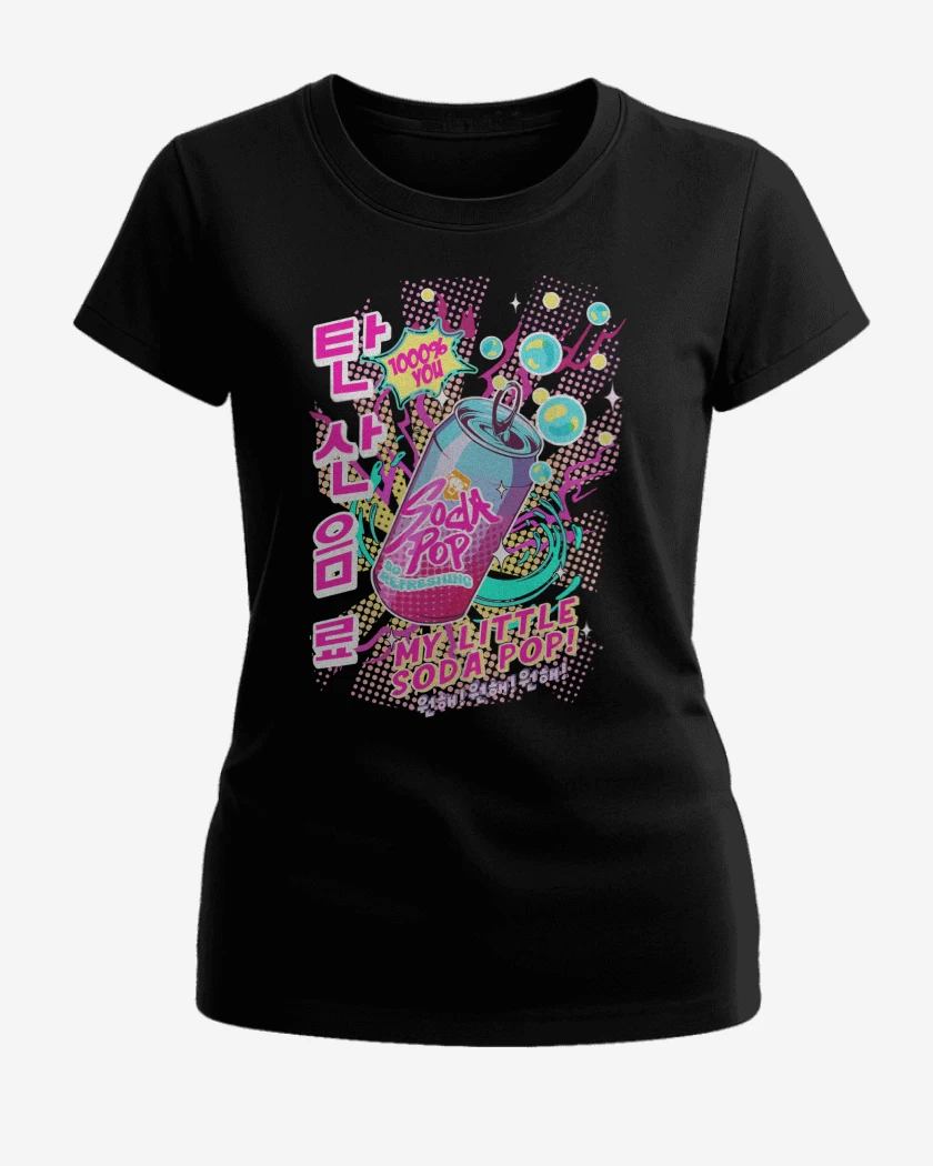 Polera de Mujer Negro de Guerreras del Kpop Soda Pop