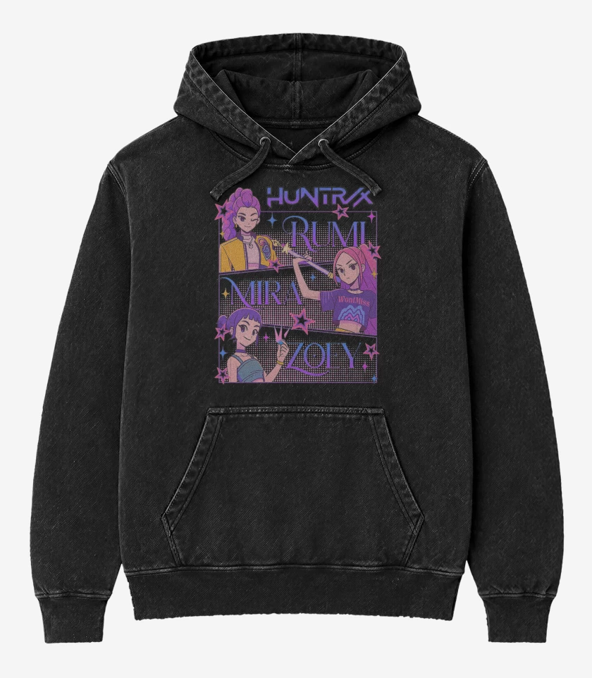Poleron Canguro Acid Wash Guerreras del Kpop