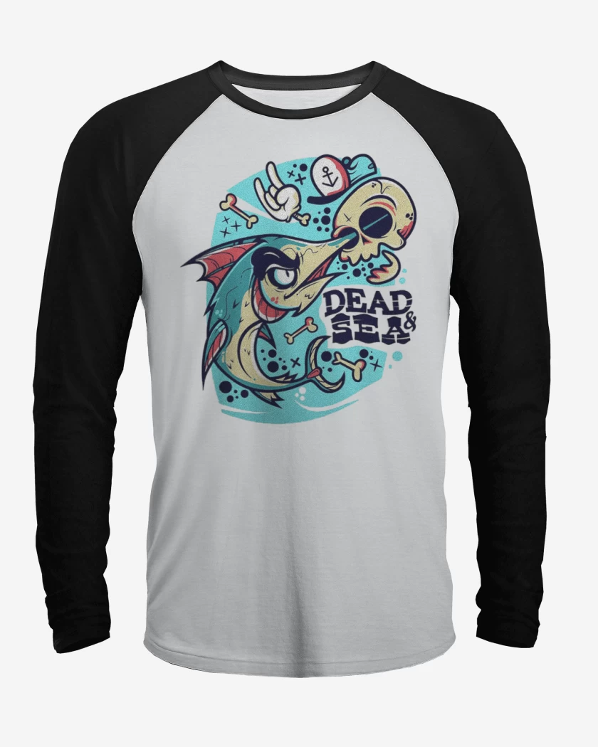 Polera Raglan Blanco / Negro de Dead & sea