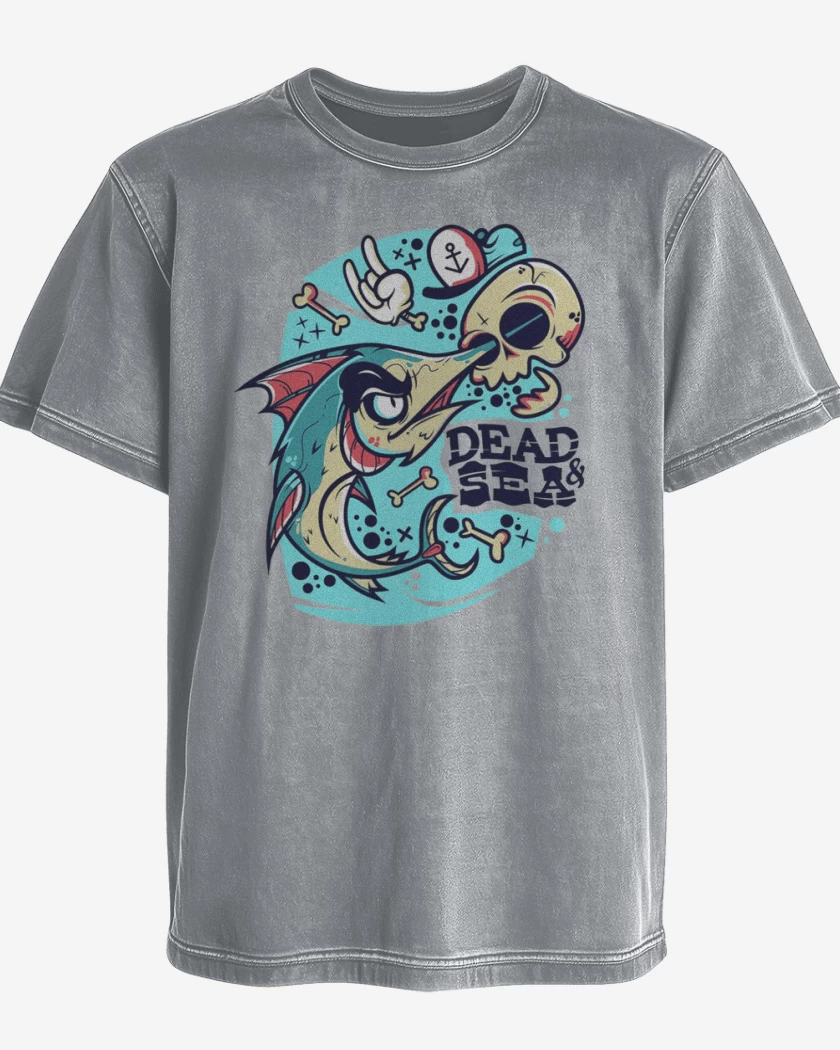 Polera desgastada Gris Melange de Dead & sea