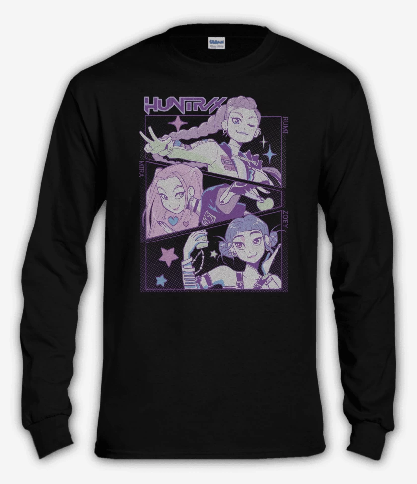 Polera manga larga Negro de Guerreras del Kpop Huntrx
