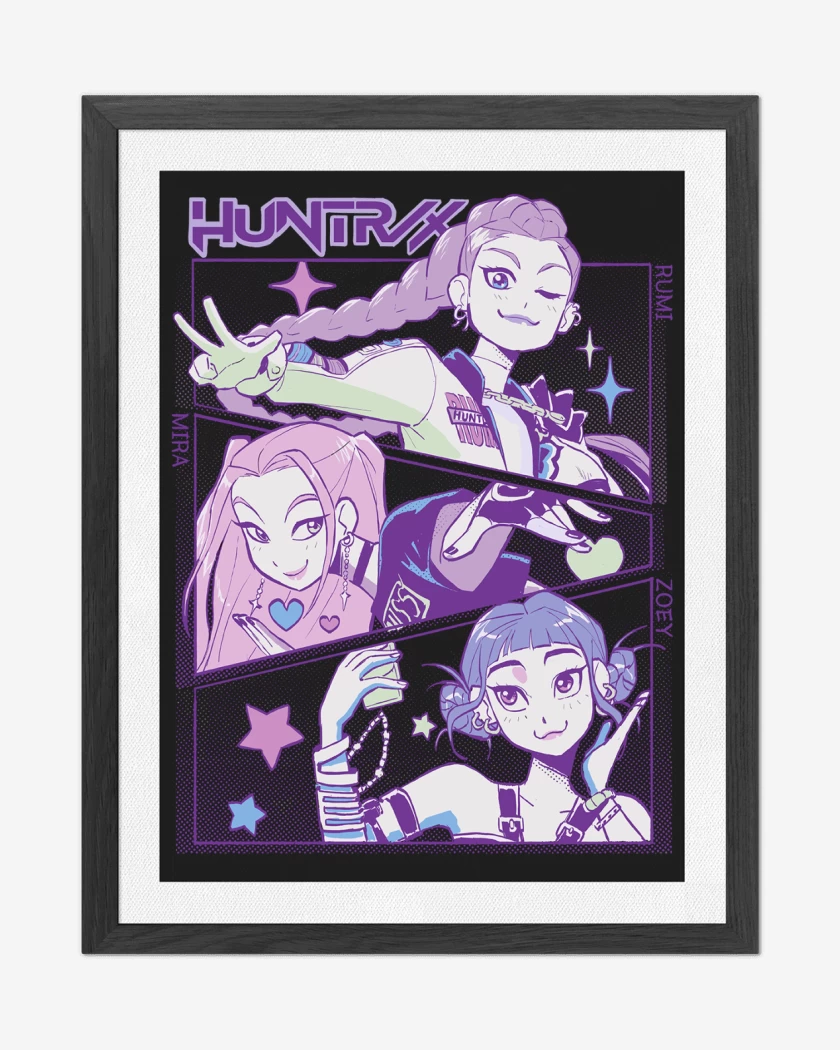 Cuadro decorativo Negro de Guerreras del Kpop Huntrx