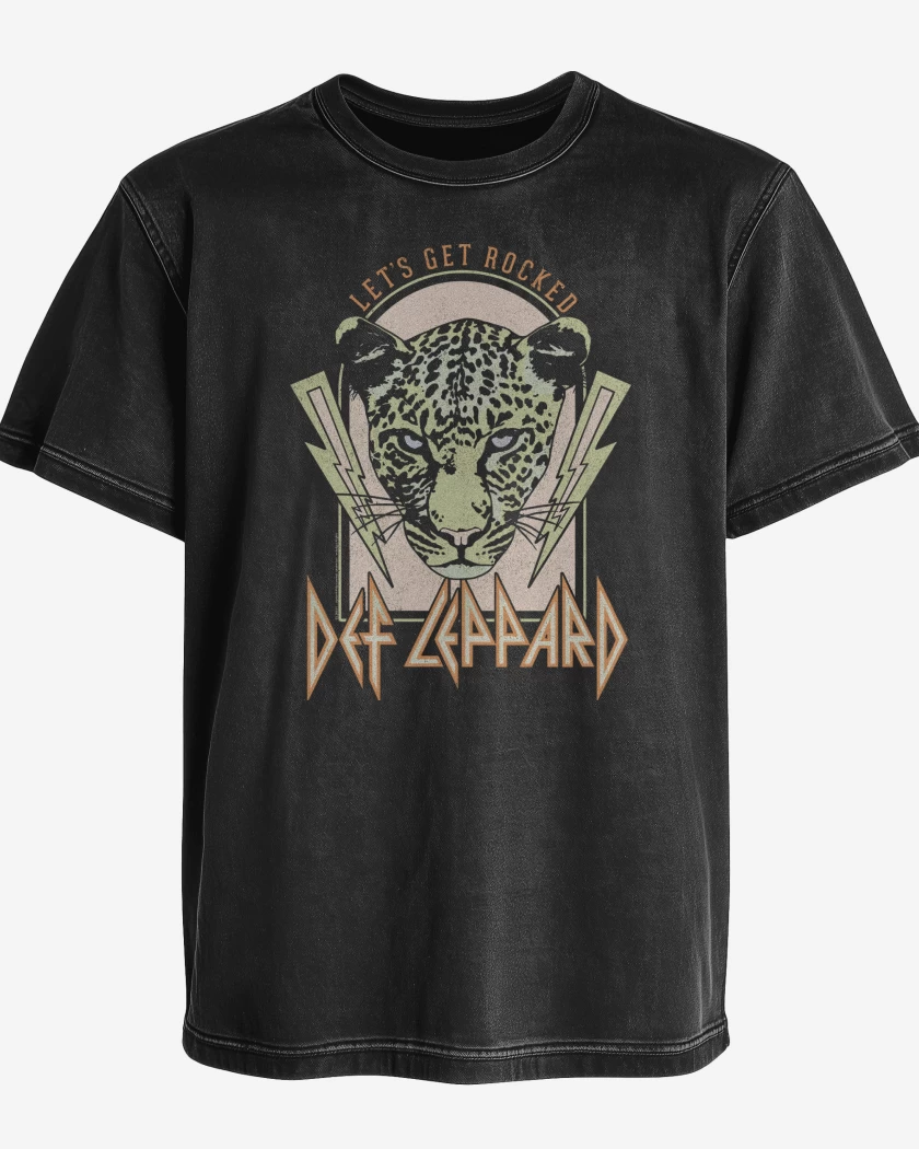 Polera desgastada Def Leppard Lets Get Rocked
