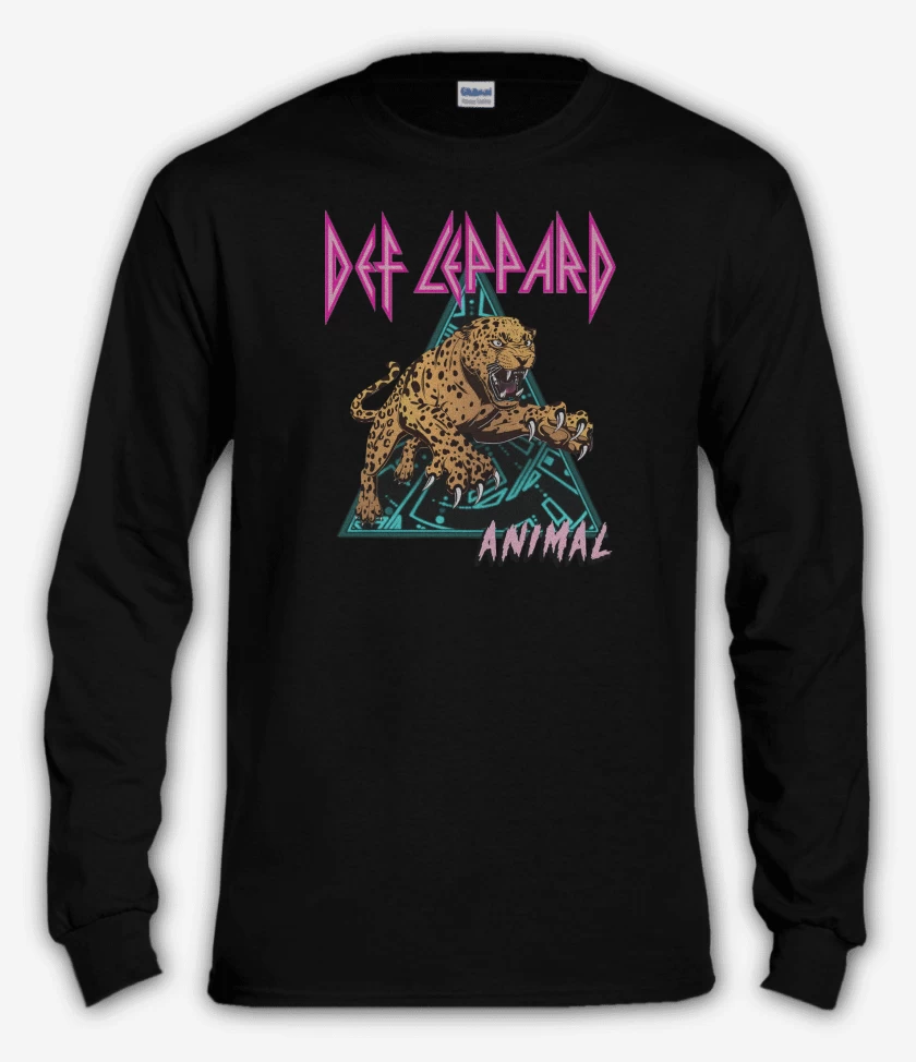 Polera manga larga Negro de Def Leppard Animal