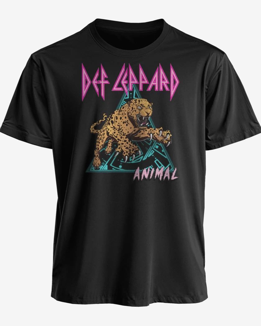 Polera premium Negro de Def Leppard Animal