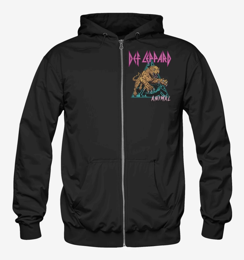 Poleron Canguro con cierre Def Leppard Animal