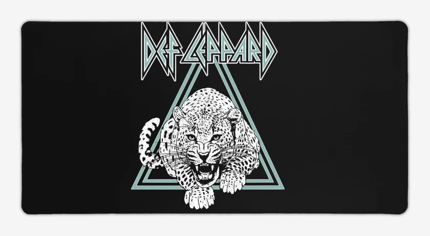 Mouse pad Gamer Negro de Def Leppard Leopardo
