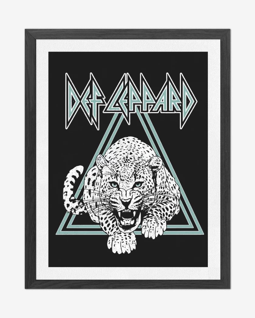 Cuadro decorativo Negro de Def Leppard Leopardo