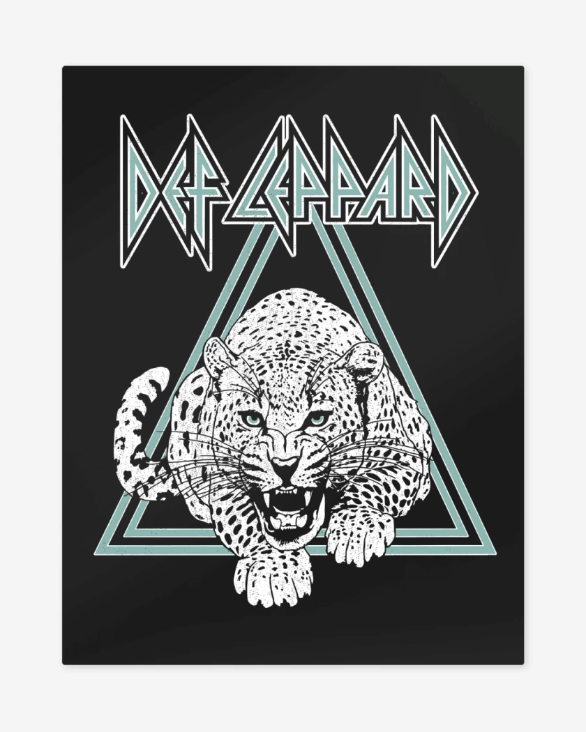 Print metalico Def Leppard Leopardo