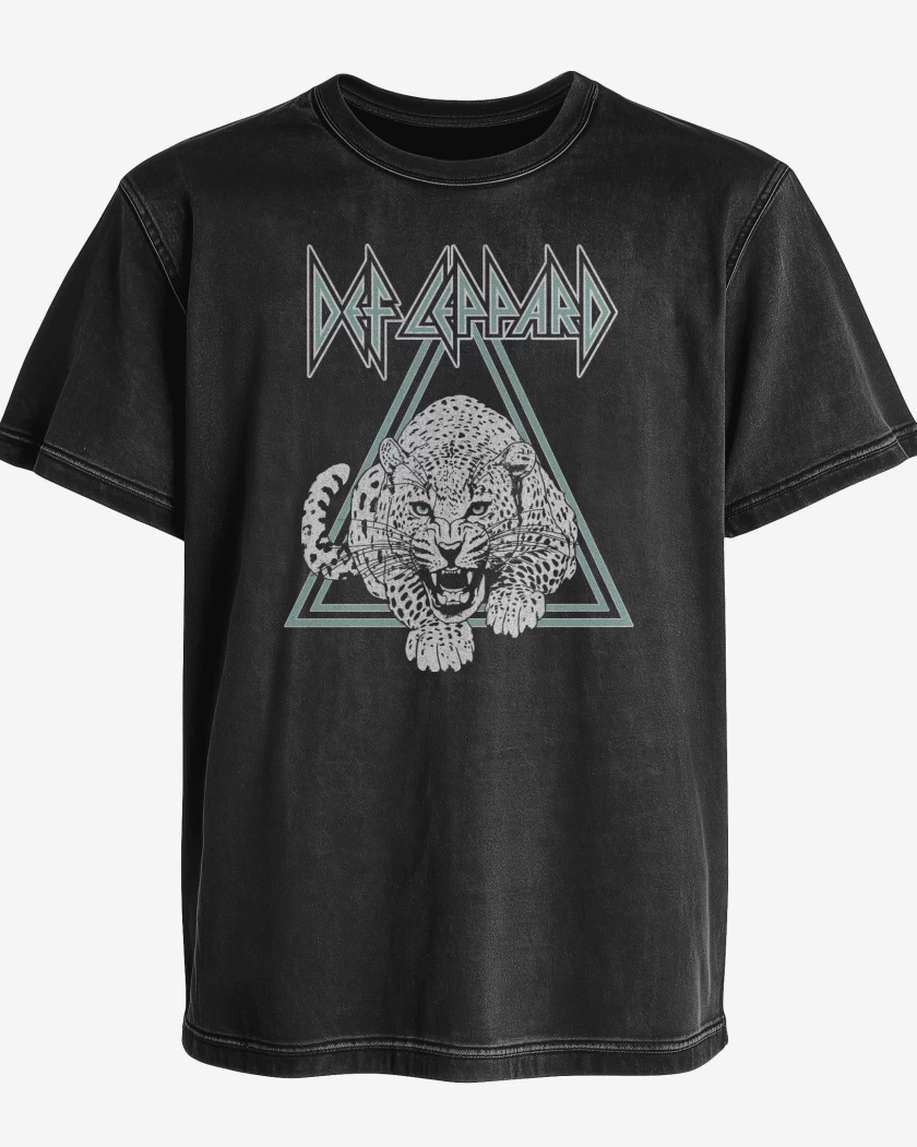 Polera desgastada Def Leppard Leopardo