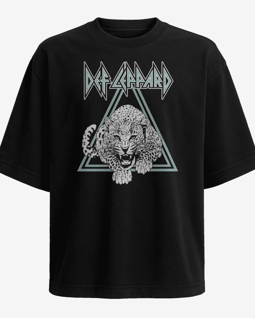 Polera Oversize Def Leppard Leopardo