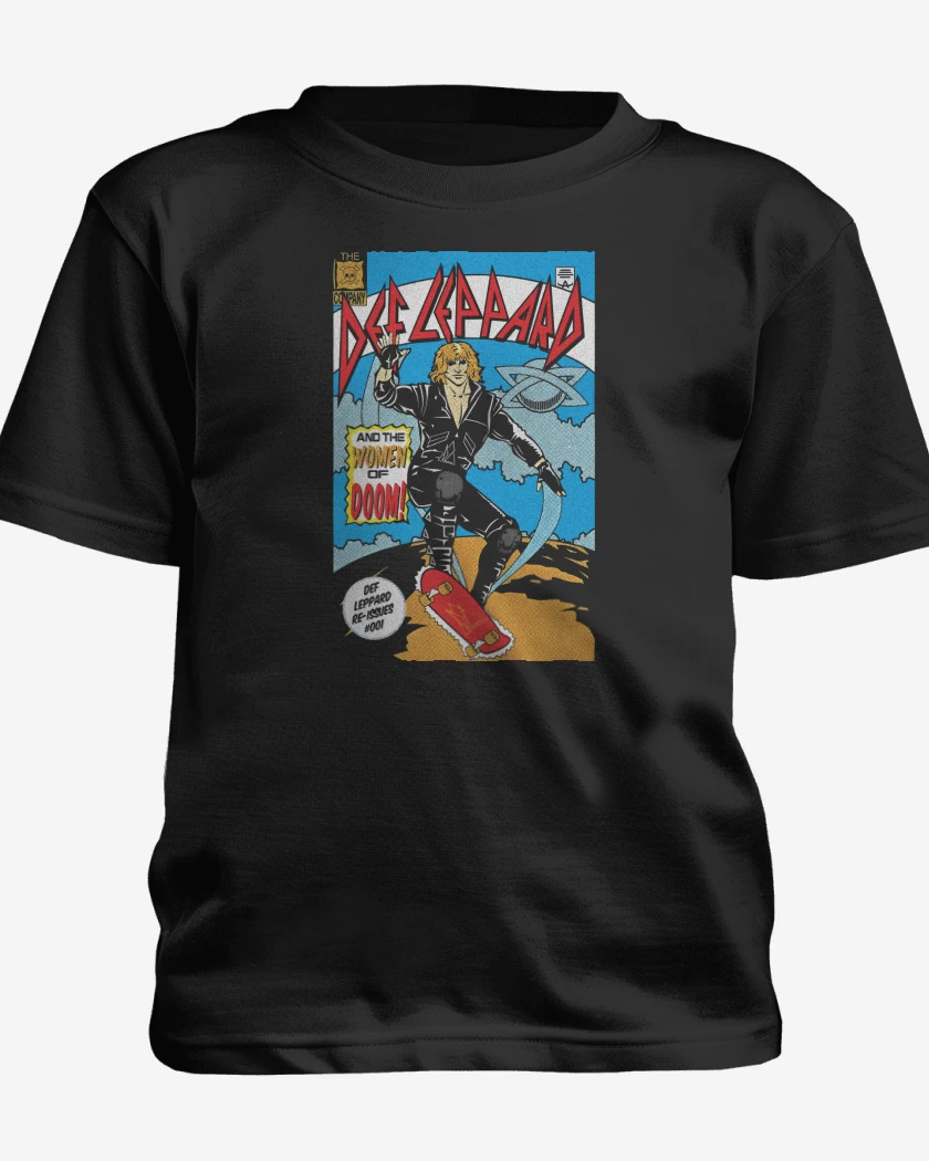 Polera de niño Negro de Def Leppard Comic