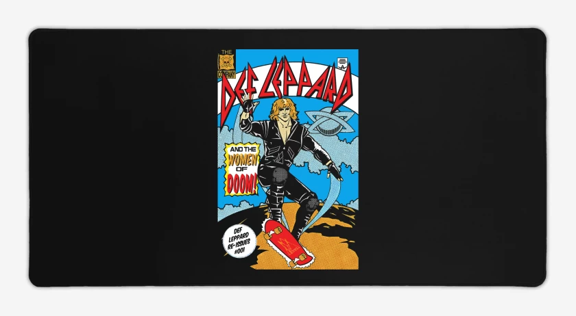 Mouse pad Gamer Negro de Def Leppard Comic