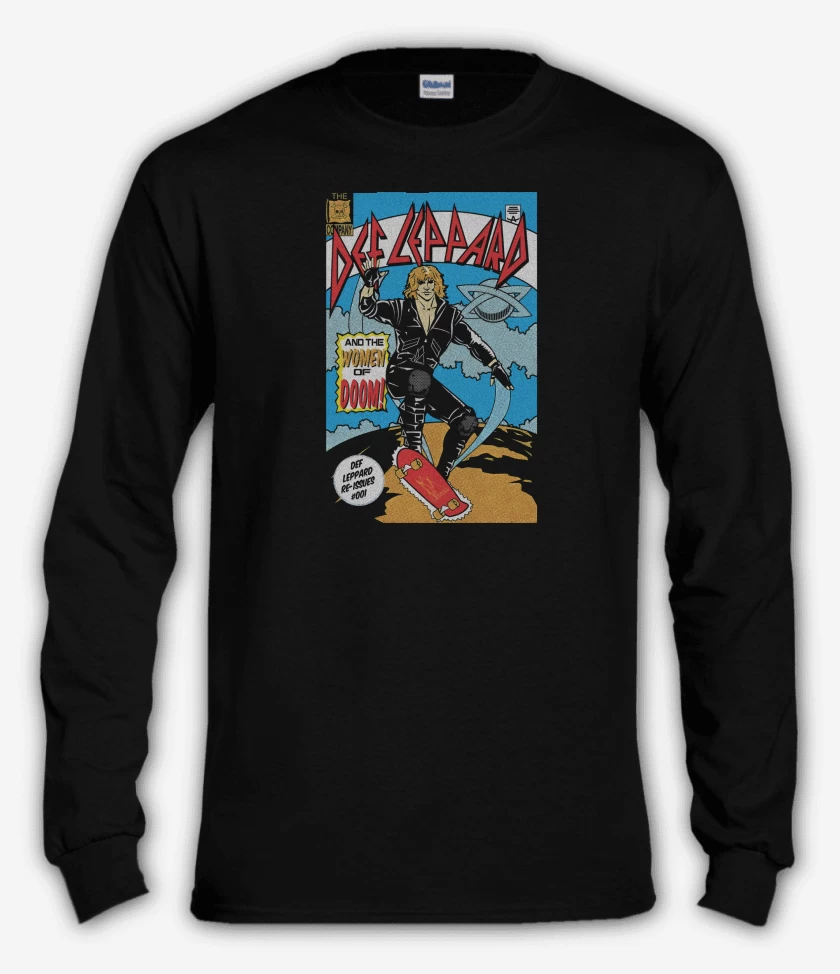 Polera manga larga Negro de Def Leppard Comic