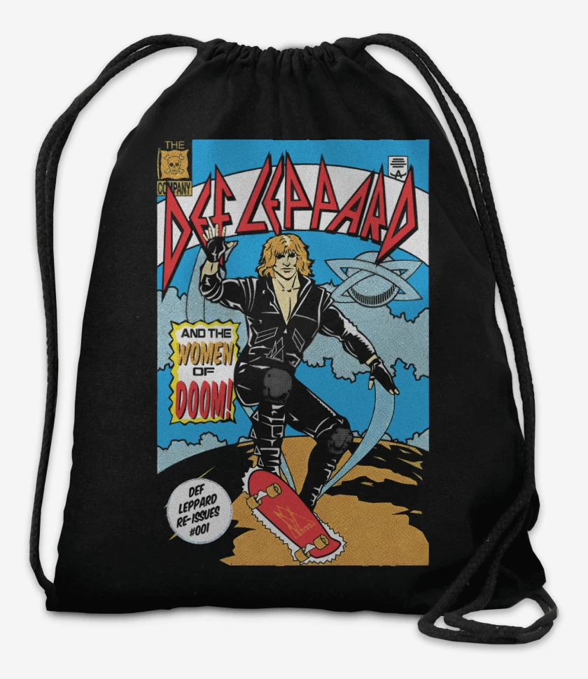 Mochila Negro de Def Leppard Comic