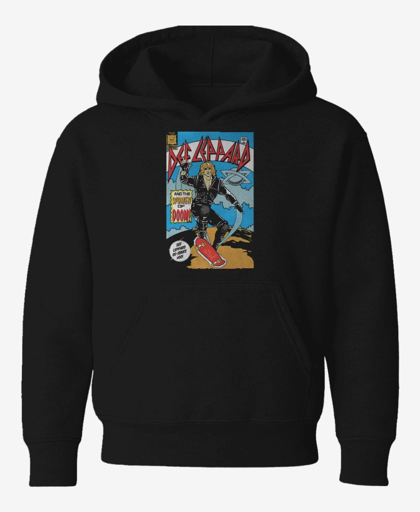 Poleron de niño Negro de Def Leppard Comic