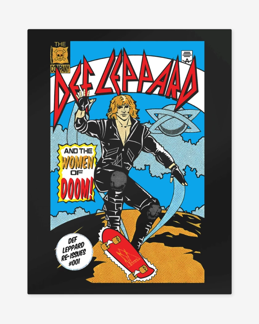 Print metalico Negro de Def Leppard Comic