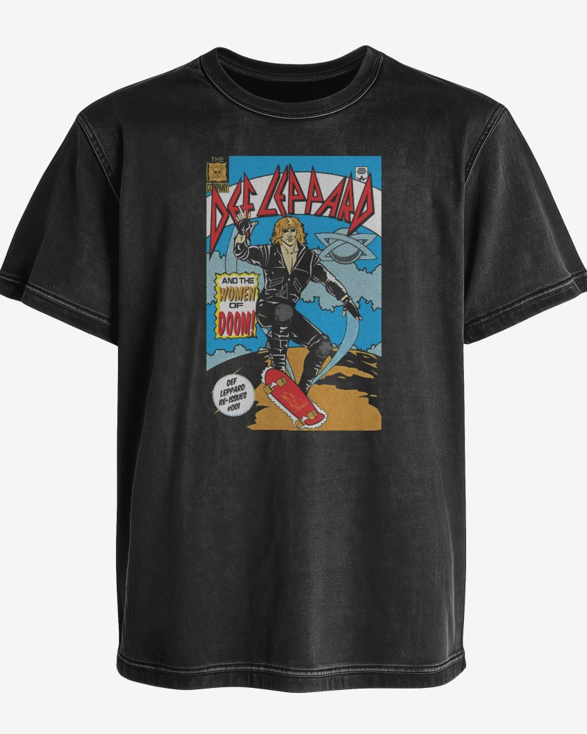 Polera desgastada Def Leppard Comic