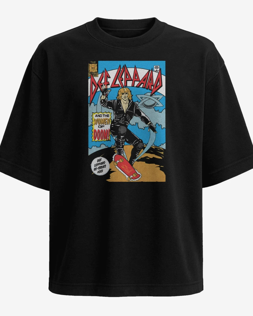 Polera Oversize Def Leppard Comic