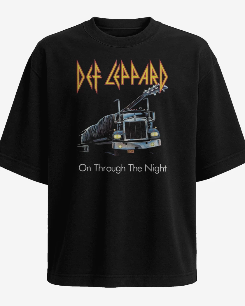 Polera Oversize Def Leppard On Through The Night