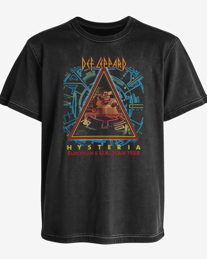 Polera desgastada Def Leppard European Tour