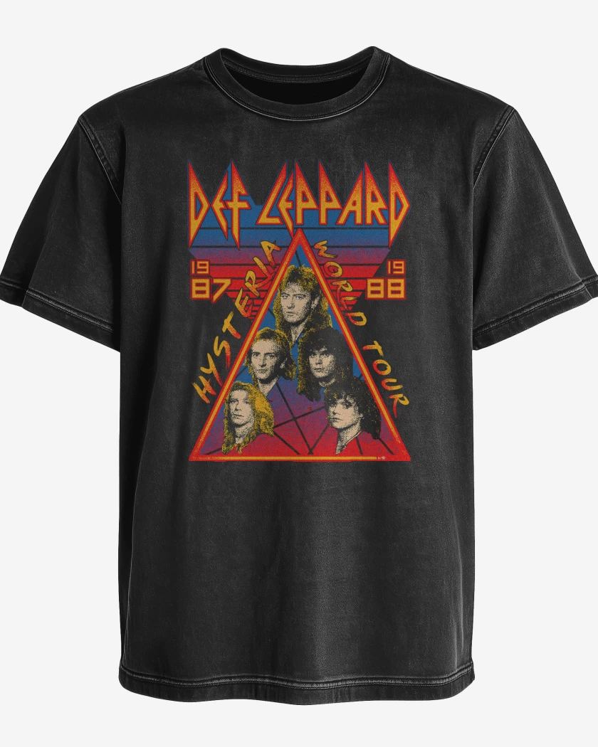 Polera desgastada Def Leppard Hysteria Tour