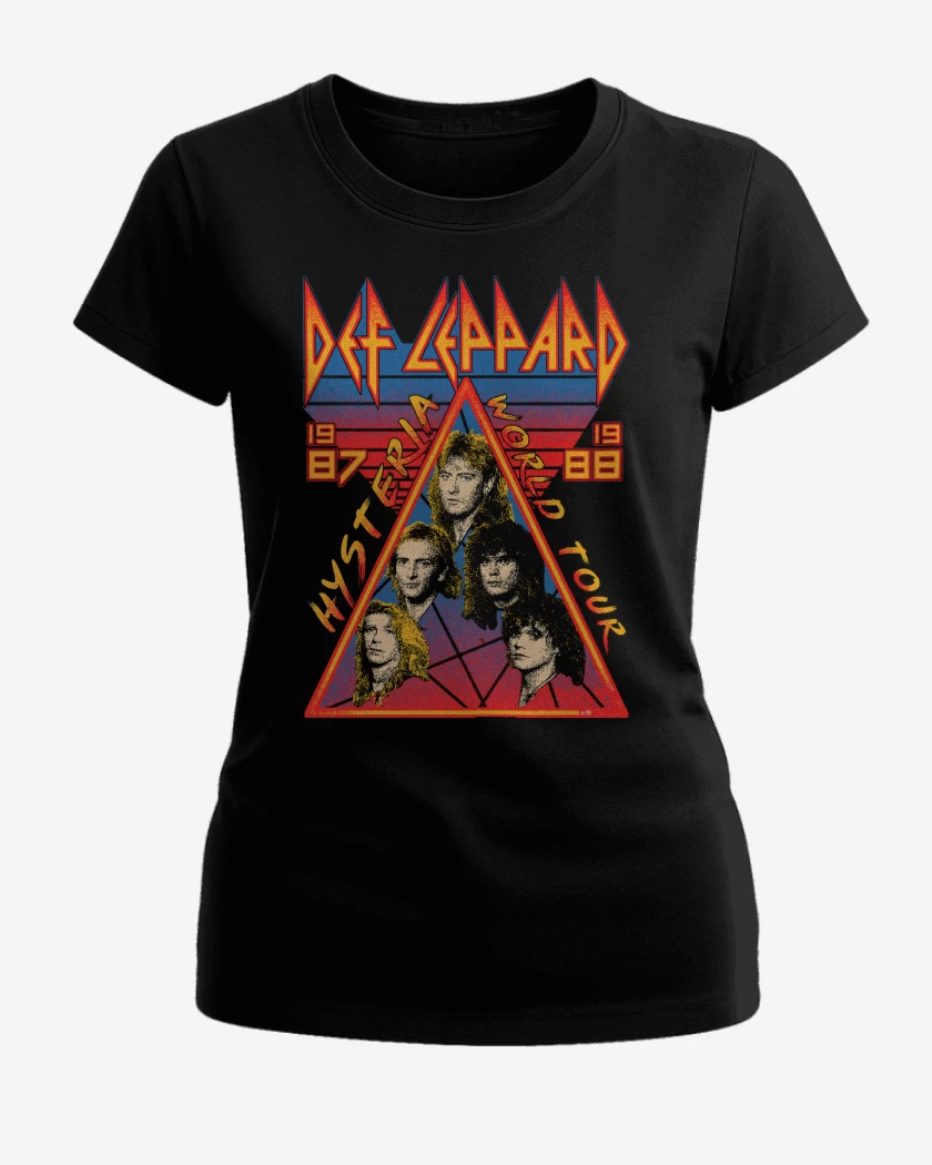 Polera de Mujer Negro de Def Leppard Hysteria Tour