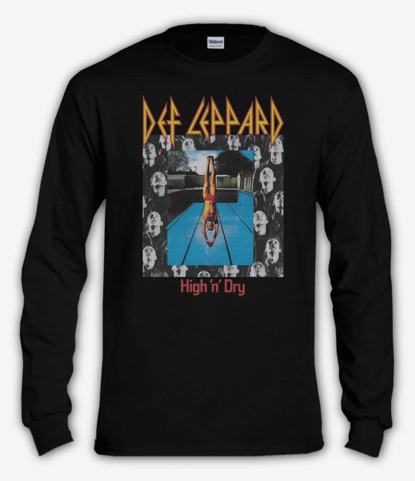 Polera manga larga Negro de Def Leppard High n Dry