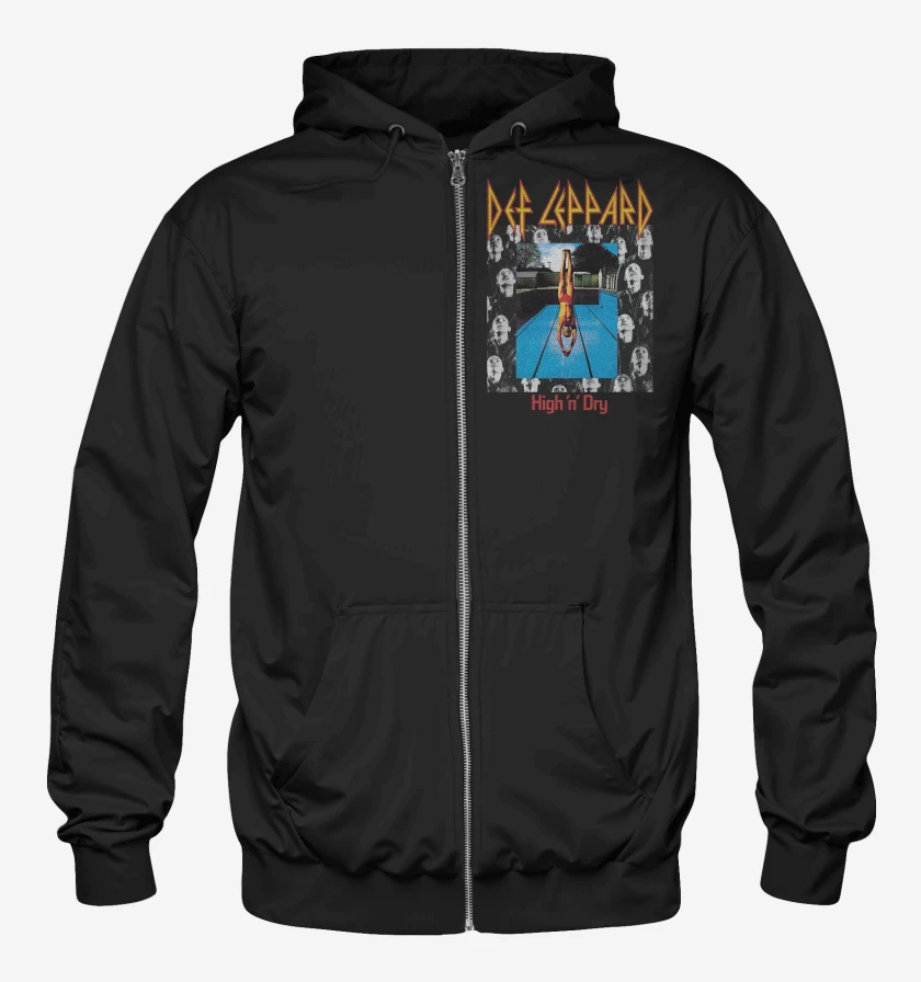 Poleron Canguro con cierre Def Leppard High n Dry