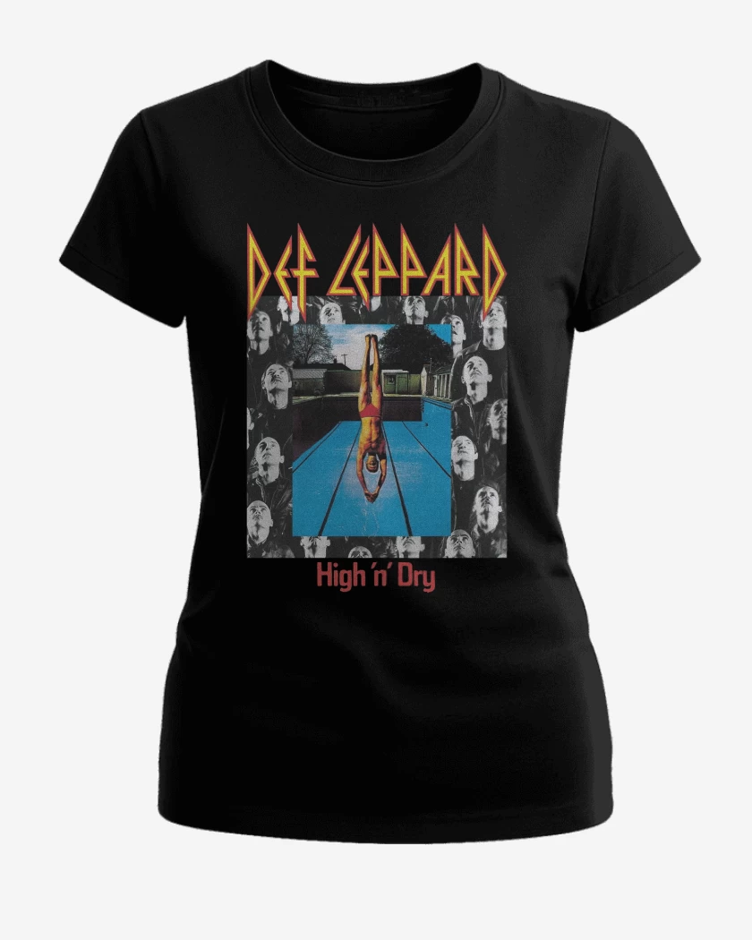 Polera de Mujer Negro de Def Leppard High n Dry