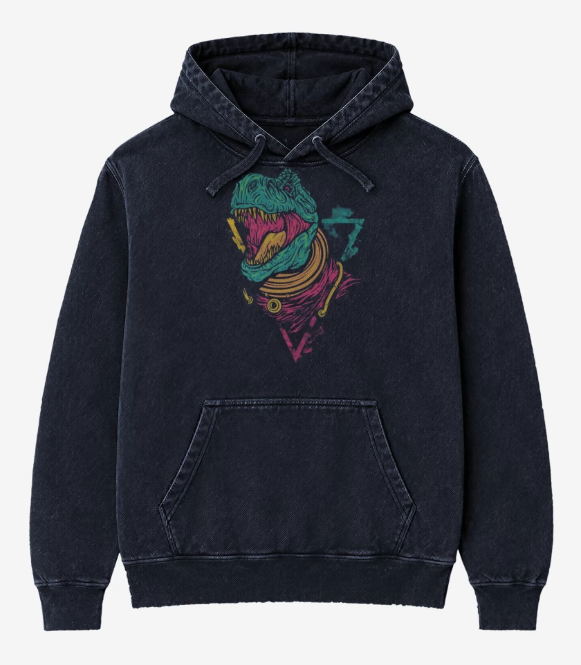 Poleron Canguro Acid Wash Azul Marino de Dino