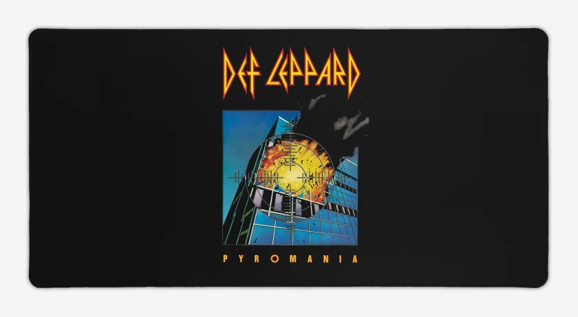 Mouse pad Gamer Negro de Def Leppad Pyromania